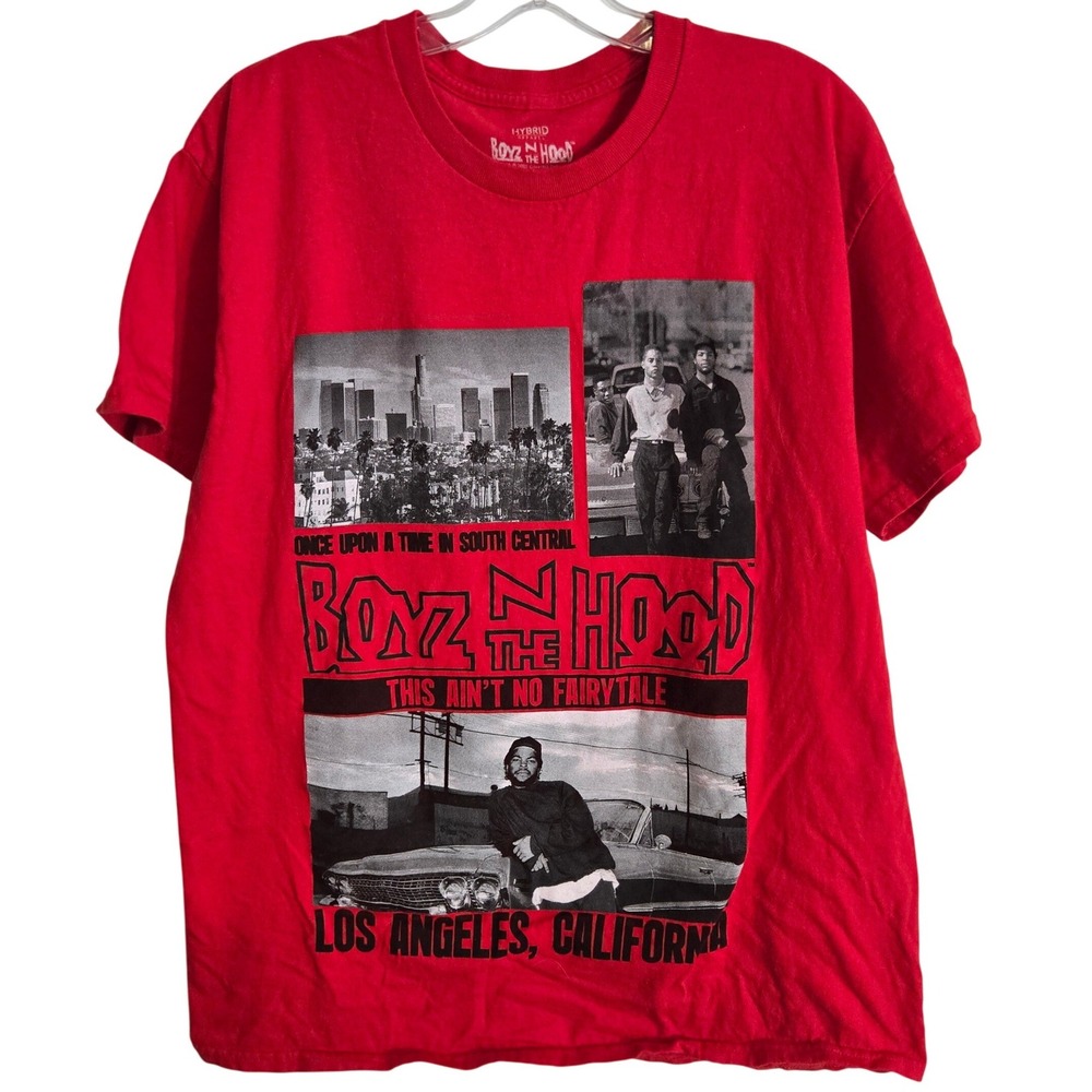 Hybrid Boyz N The Hood T-Shirt Mens Large Red Movie Graphic Ice Cube Streetwear‎